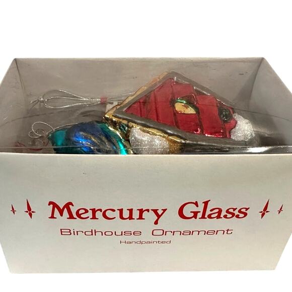 Department 56 Handblown Mercury Glass Jumbo Christmas 'Birdhouse' Ornament-NWT - Picture 6 of 6